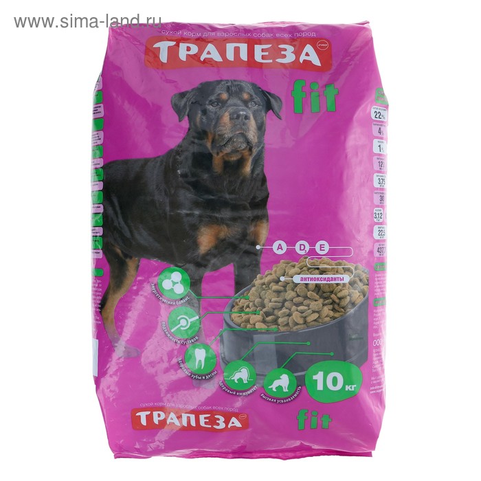 Сухой корм "Трапеза" FIT для собак, подверженных регулярным физическим нагрузкам, 10 кг - Фото 1