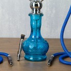 Кальян в сборе для курения комплект «Джошкунэр», 50 см, 2 трубки, 10×50 см, синий - фото 27406300