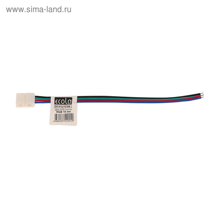 Соед. кабель Ecola LED strip connector, с одним 4-х конт.,разъемами, 10 мм, 15 см. 1 шт. - Фото 1