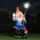 Садовый фонарь "Гном с фонарем и петухом" 31х23х56см 4203371 - фото 16272847