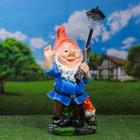 Садовый фонарь "Гном с фонарем и петухом" 31х23х56см 4203371 - фото 16272848