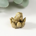 Нэцке полистоун бронза "Маленькая жаба в лотосе" 2,5х2,5х2,5 см - Фото 4