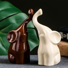 Фигура "Пара слонов" молочный/шоколад, 7х12х16см - Фото 4