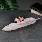 Подставка "Лист со снегирями" 41х12х9см - Фото 2