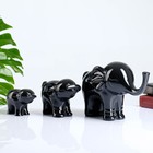 Набор фигур "Семья слонов" черный, 57х15х9см - фото 8798186