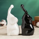Фигура "Пара слонов" черный/белый, 7х12х16см - Фото 2