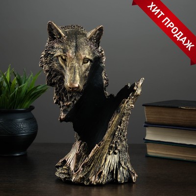 Подставка для бутылки «Волк», под бронзу 14×16×25 см