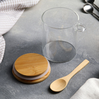 Банка стеклянная для сыпучих продуктов с бамбуковой крышкой и ложкой «Эко», 500 мл, 12×10 см - Фото 2