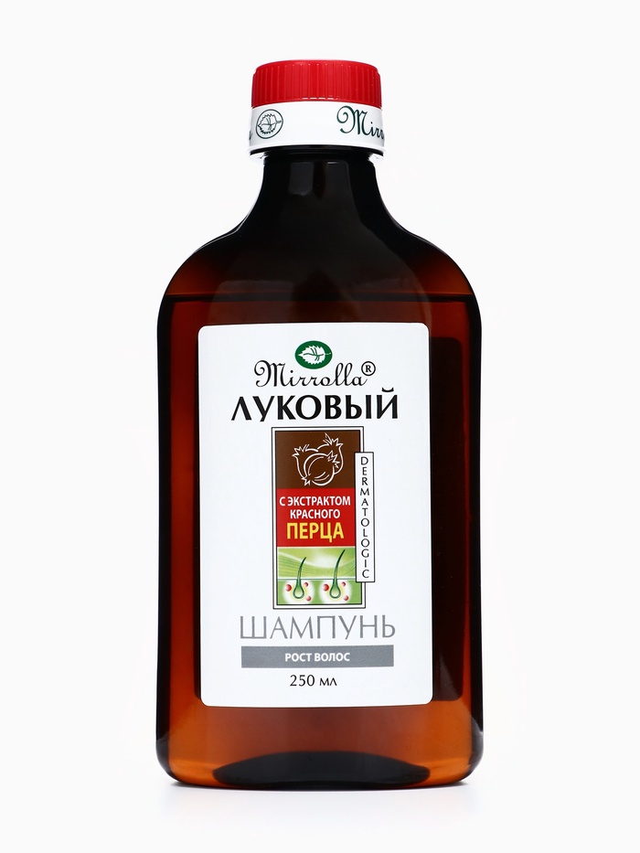 Шампунь луковый Mirrolla с экстрактом красного перца, 250 мл - Фото 1