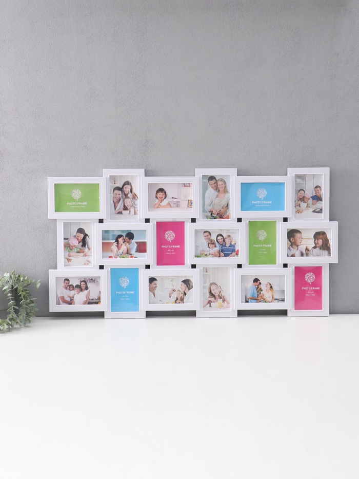 Фоторамка-коллаж на 18 фото 10×15 см «Генеалогическое дерево», белая, 46×89.5 см - Фото 1