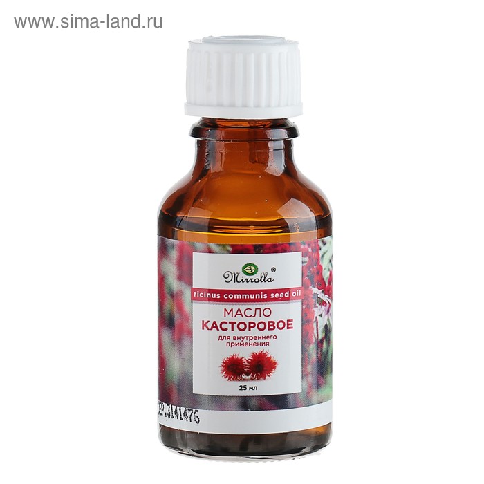 Масло касторовое Mirrolla, пищевое, 25 мл. - Фото 1