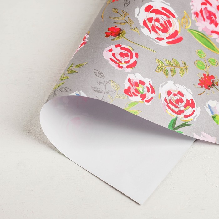 Бумага упаковочная крафтовая Flower Paradise , 50 × 70 см - Фото 1
