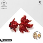 Брошь «Рыбка», красная в золоте - Фото 2