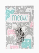 Брошь «Котик», белая в серебре 4096989