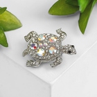 Брошь «Черепашка», цвет радужный в серебре - Фото 1