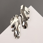 Серьги металл «Атмосфера» абстракция, цвет серебро - Фото 1