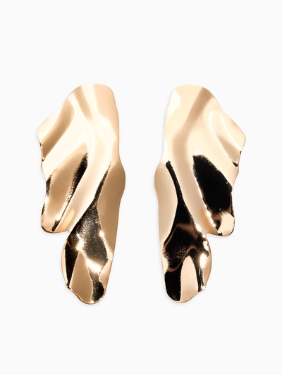 Серьги металл «Атмосфера» абстракция, цвет золото