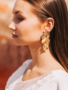 Серьги металл «Атмосфера» абстракция, цвет золото - Фото 2