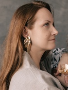 Серьги металл «Атмосфера» абстракция, цвет золото - Фото 5