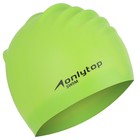 Шапочка для плавания взрослая ONLYTOP, для длинных волос, силиконовая, обхват 54-60 см - Фото 4