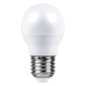 Лампа светодиодная FERON LB-95, G45, E27, 7 Вт, 230 В, 6400 К, 600 Лм, 220°, 82 х 45 мм