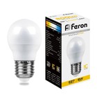 Лампа светодиодная FERON, "Шар", Е27, 9 Вт, 230 В, 2700 К - фото 2551721