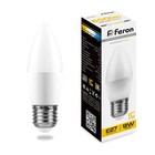 Лампа светодиодная FERON, "Свеча", Е27, 9 Вт, 230 В, 2700 К - фото 320644122