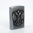 Зажигалка газовая  "Герб России", 3.5 х 5.5 х1.2 см, серебро - фото 9591834