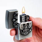 Зажигалка газовая «Герб России», 3.5×5.5×1.2 см, серебро - Фото 4