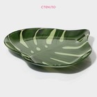 Блюдо сервировочное Доляна «Монстера», 21×21 см, стекло, зелёное - Фото 2