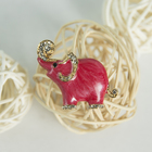 Брошь "Слонёнок", цвет красный в золоте - Фото 1