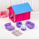 Домик кукольный из текстиля «Ми-ми-домик» розовый - Фото 3