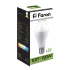 Лампа светодиодная FERON LB-98, A65, E27, 20 Вт, 230 В, 4000 К, 1800 Лм, 220°, 135 х 65 мм - Фото 3