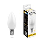 Лампа светодиодная FERON, С37, 9 Вт, Е14, 2700 К, теплый белый - фото 298160556