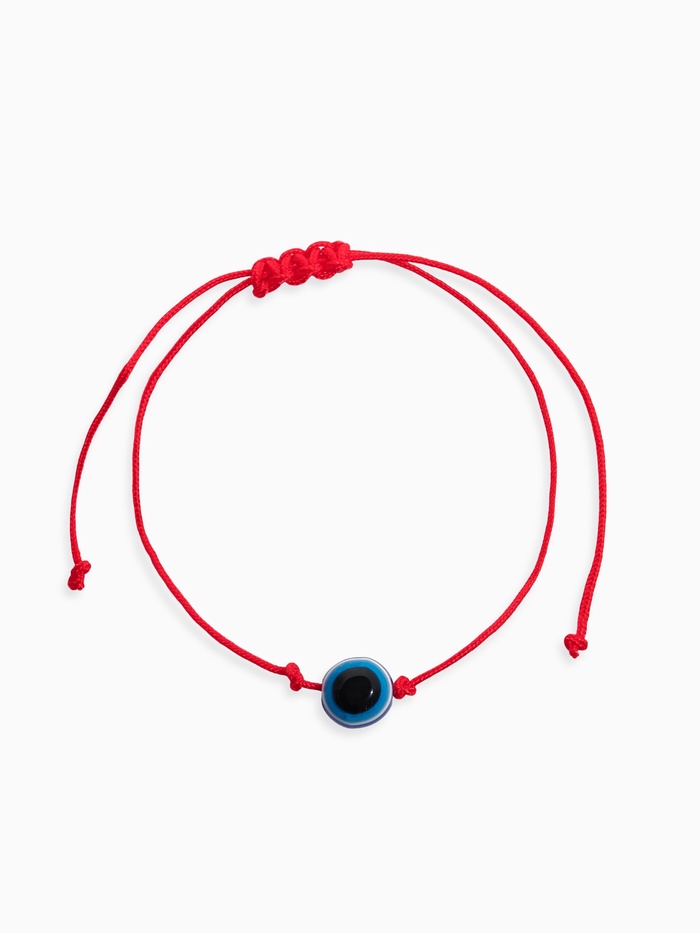 Браслет-оберег «Красная нить», глазик крупный, синий, d=5.5 см - Фото 1