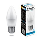 Лампа светодиодная FERON, "Свеча", Е27, 9 Вт, 230 В, 6400 К - фото 320644141
