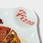 Блюдо стеклянное с соусником Доляна «Пицца», 22×19,4 см - фото 4270381