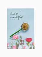 Брошь «Цветок» одуванчик, цветная в золоте - Фото 5