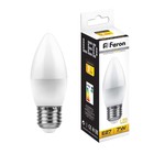 Лампа светодиодная FERON, "Свеча", Е27, 7 Вт, 230 В, 2700 К - фото 320644150