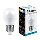 Лампа светодиодная FERON, "Шар", Е27, 9 Вт, 230 В, 6400 К - фото 320644168