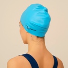 Шапочка для плавания взрослая ONLYTOP, для длинных волос, силиконовая, обхват 54-60 см - Фото 4