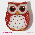 Соусник Доляна «Совунья», 45 мл, 10×8×1.5 см, стекло, красный - Фото 1