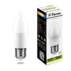 Лампа светодиодная FERON, "Свеча", Е27, 9 Вт, 230 В, 4000 К - фото 298160642