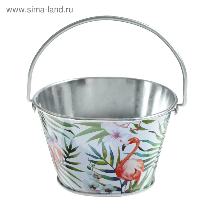 Кукольная миниатюра. Ведерко фигурное, малое «Фламинго» - Фото 1