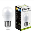Лампа светодиодная FERON LB-95, G45, E27, 7 Вт, 230 В, 4000 К, 580 Лм, 220°, 82 х 45 мм - фото 2551870