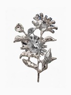 Брошь «Цветы» календула, цвет сине-зелёный в серебре - Фото 2