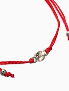 Браслет-оберег «Красная нить», рука счастья Хамса с кристаллом, белый в серебре, d=5.5 см - Фото 2