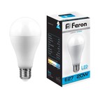 Лампа светодиодная FERON LB-98, A65, E27, 20 Вт, 230 В, 6400 К, 1850 Лм, 220°, 135 х 65 мм - фото 298160689