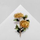 Брошь «Цветы» календула, цвет желто-зеленый в золоте - Фото 2