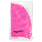 Шапочка для плавания взрослая ONLYTOP, для длинных волос, силиконовая, обхват 54-60 см - Фото 5